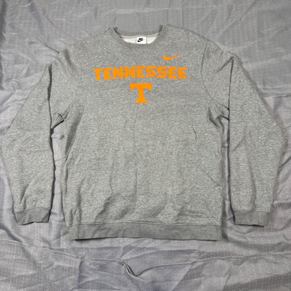 Nike Sweatshirt Mens M Gray Tennessee Volunteers Crewneck Fleece Pullover Logo